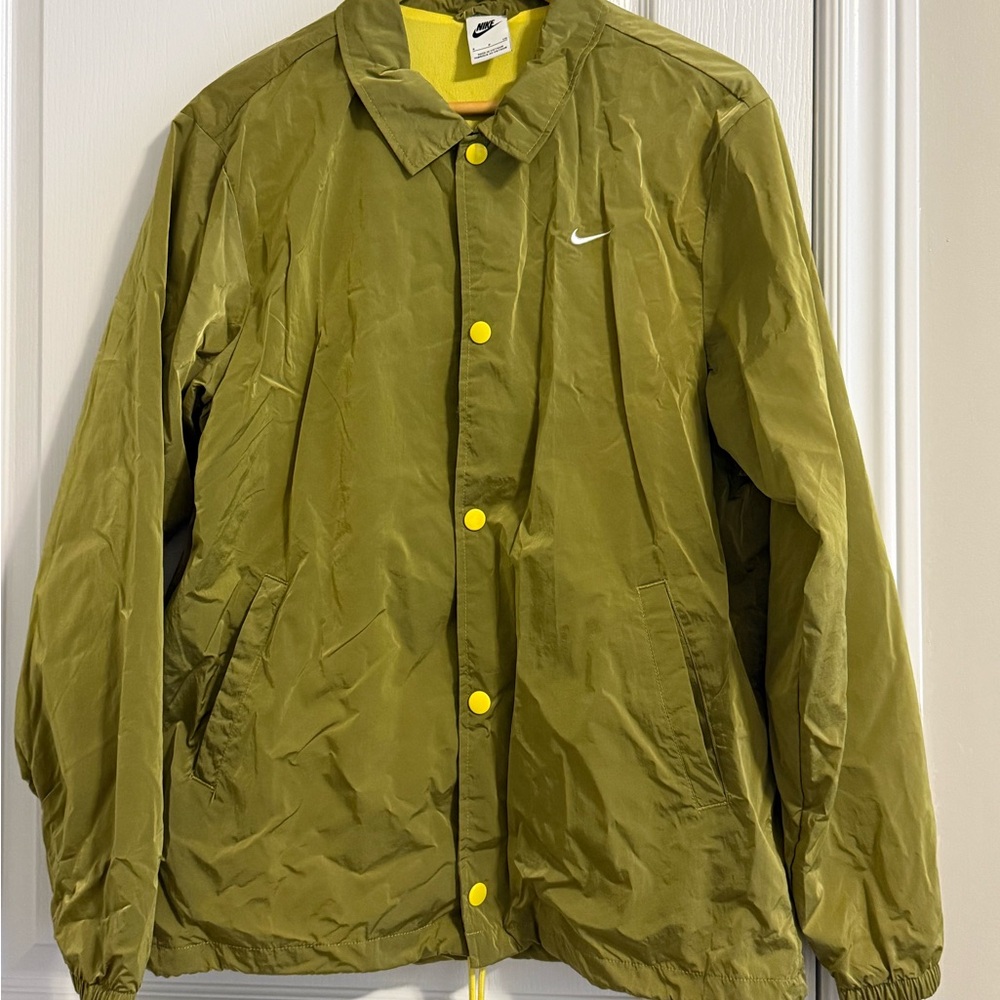 Nike Olive Green Jacket with Yellow Lining
